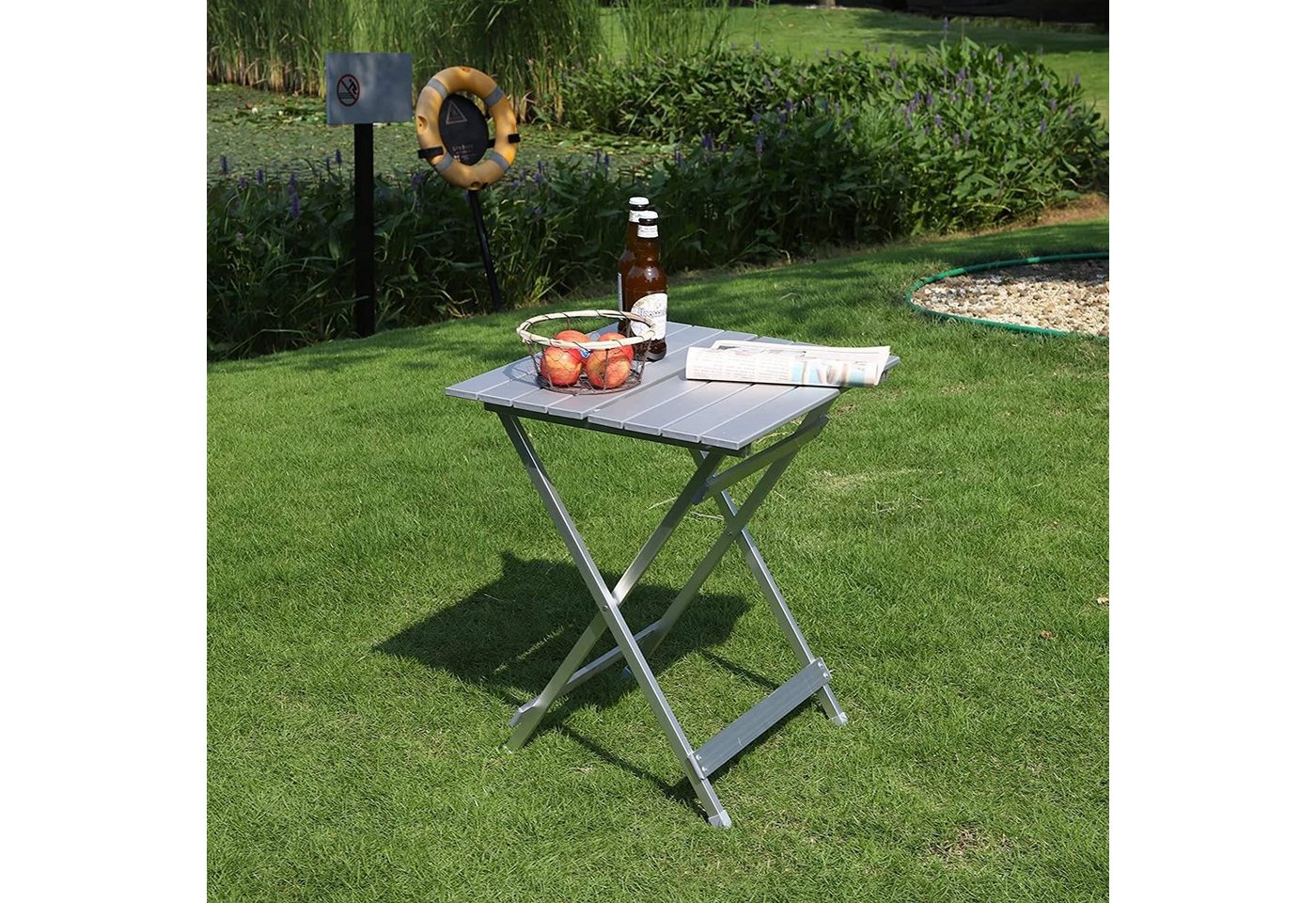 Woltu Campingtisch (1-St), Gartentisch Klappbar aus Aluminium,50.5x47x59.5cm – Bild 2 von 5