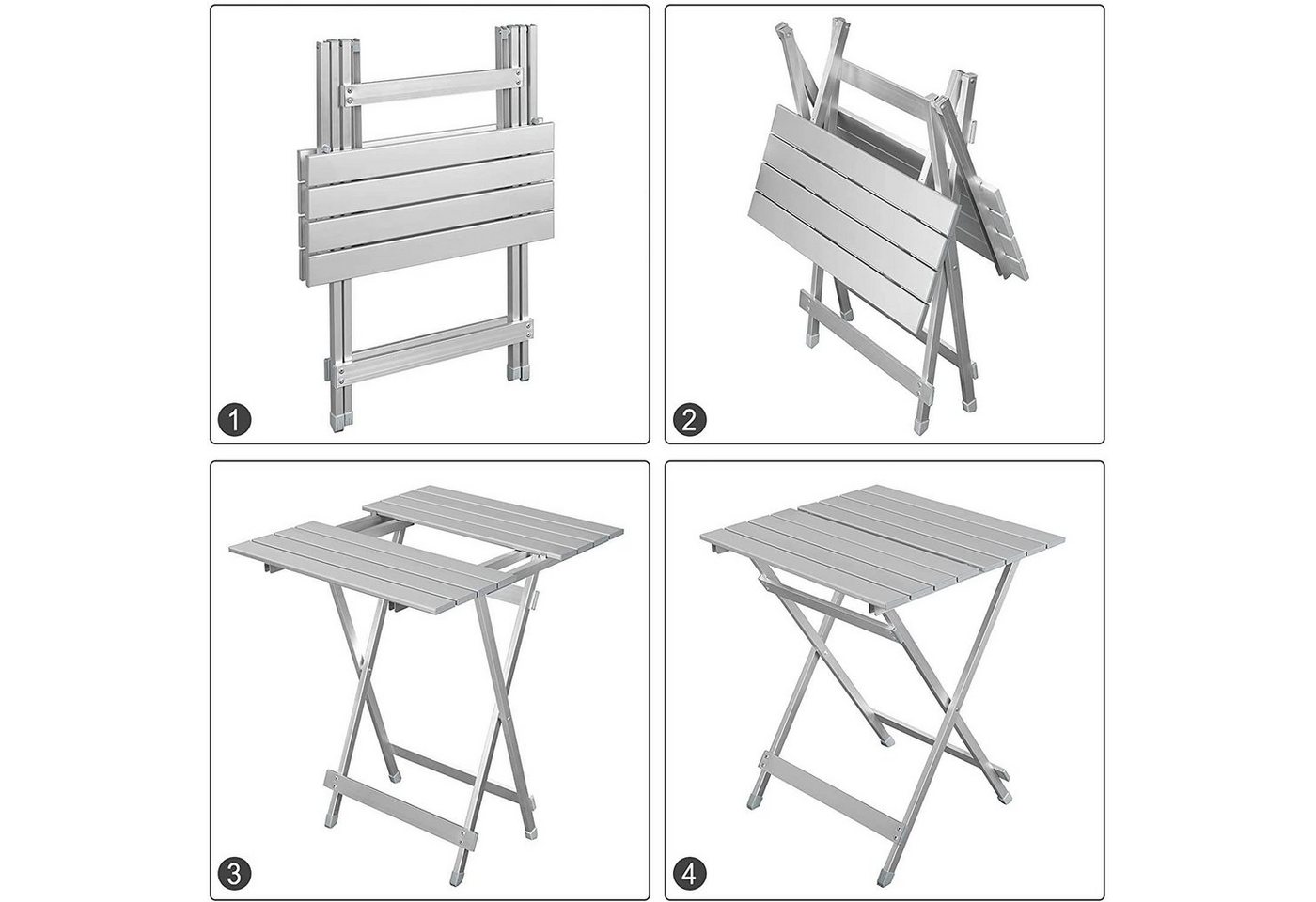 Woltu Campingtisch (1-St), Gartentisch Klappbar aus Aluminium,50.5x47x59.5cm – Bild 4 von 5