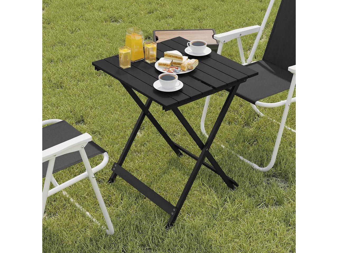 Woltu Campingtisch (1-St), Gartentisch Klappbar aus Aluminium,50.5x47x59.5cm – Bild 2 von 5