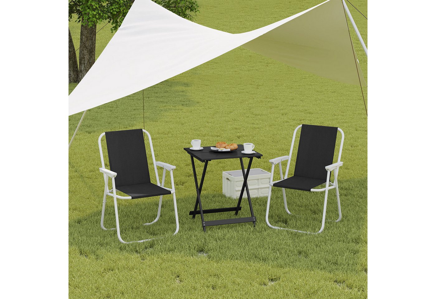 Woltu Campingtisch (1-St), Gartentisch Klappbar aus Aluminium,50.5x47x59.5cm – Bild 5 von 5