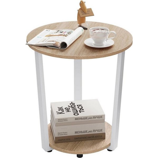 Woltu Couchtisch (1-St), Beistelltisch mit 2 Ablagen, aus Holzwerkstoff