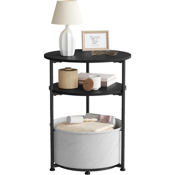 Woltu Couchtisch (1-St), dreistufiger Kleiner Beistelltisch, nachttisch rund, MDF
