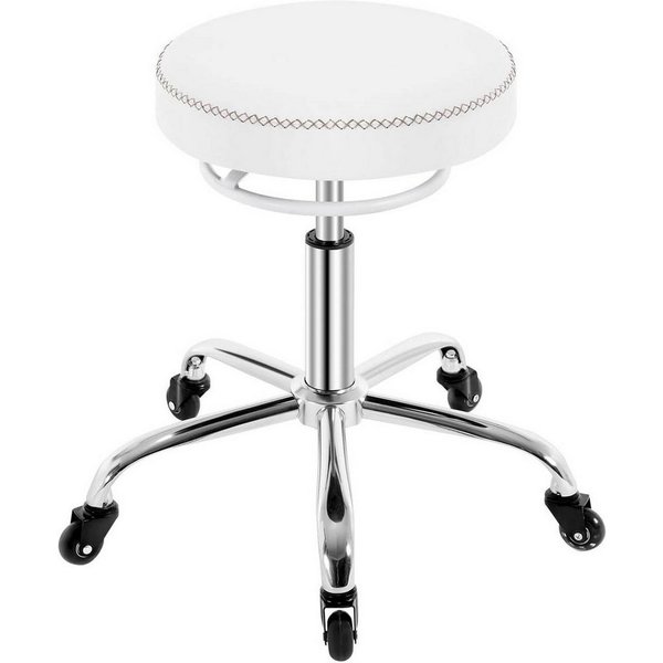 Woltu Drehhocker (1 St), 360° drehbar, mit Rollen, runder Hocker