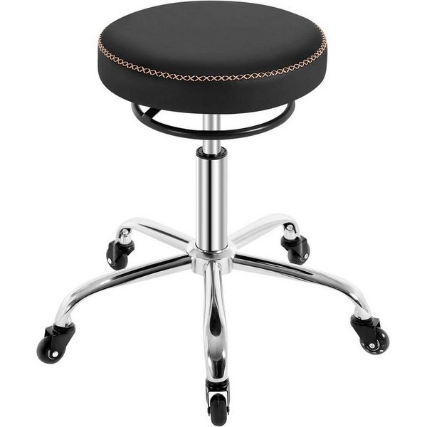 Woltu Drehhocker (1 St), 360° drehbar, mit Rollen, runder Hocker