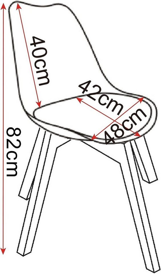 Woltu Esszimmerstuhl (1 St), Polsterstuhl Sitzfläche aus Kunstleder Holzbeine – Bild 3 von 5