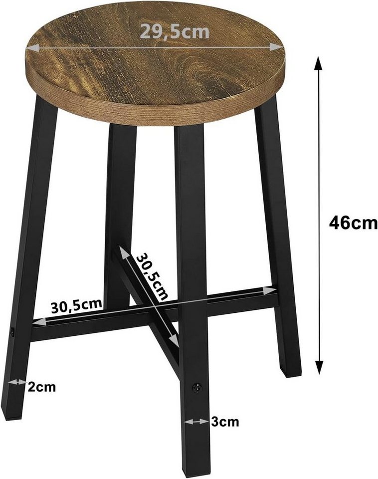 Woltu Esszimmerstuhl (2 St), Küchenstuhl mit Metallbeinen, im Industrial Design – Bild 3 von 5