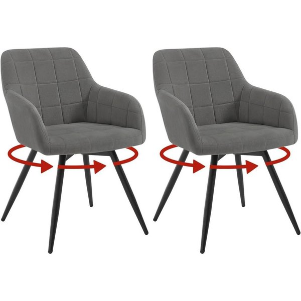 Woltu Esszimmerstuhl (2 St), gepolsterter ergonomischer, mit Metallbeinen