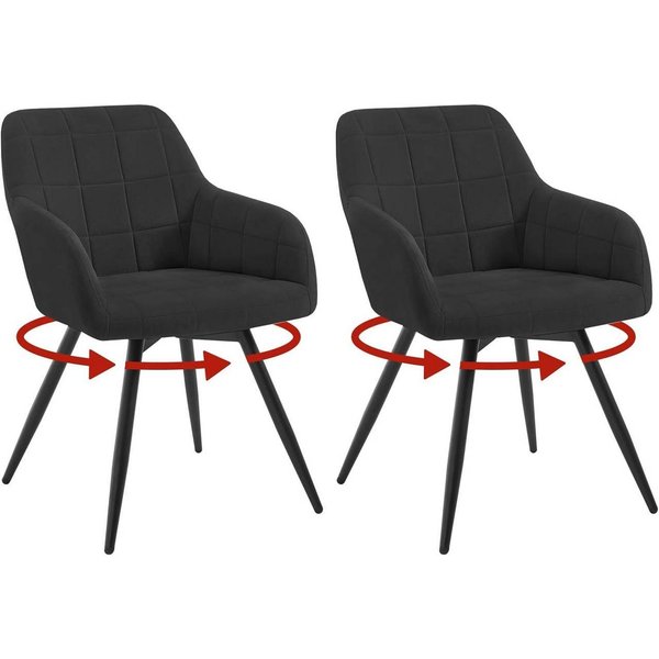 Woltu Esszimmerstuhl (2 St), gepolsterter ergonomischer, mit Metallbeinen