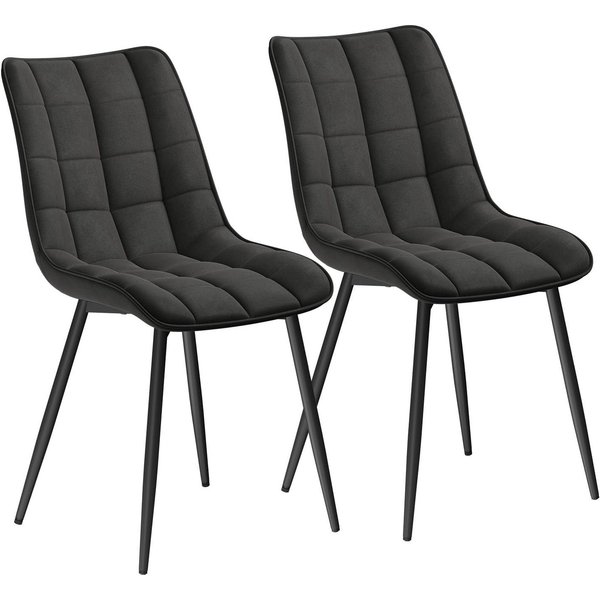 Woltu Esszimmerstuhl (2er-Set), Sessel mit Rückenlehne, Metallbeine