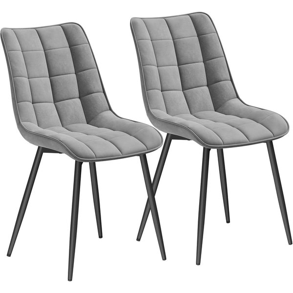 Woltu Esszimmerstuhl (2er-Set), Sessel mit Rückenlehne, Metallbeine