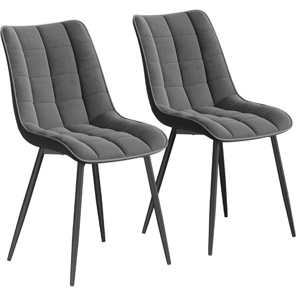 Woltu Esszimmerstuhl (2er-Set), Sessel mit Rückenlehne, Metallbeine