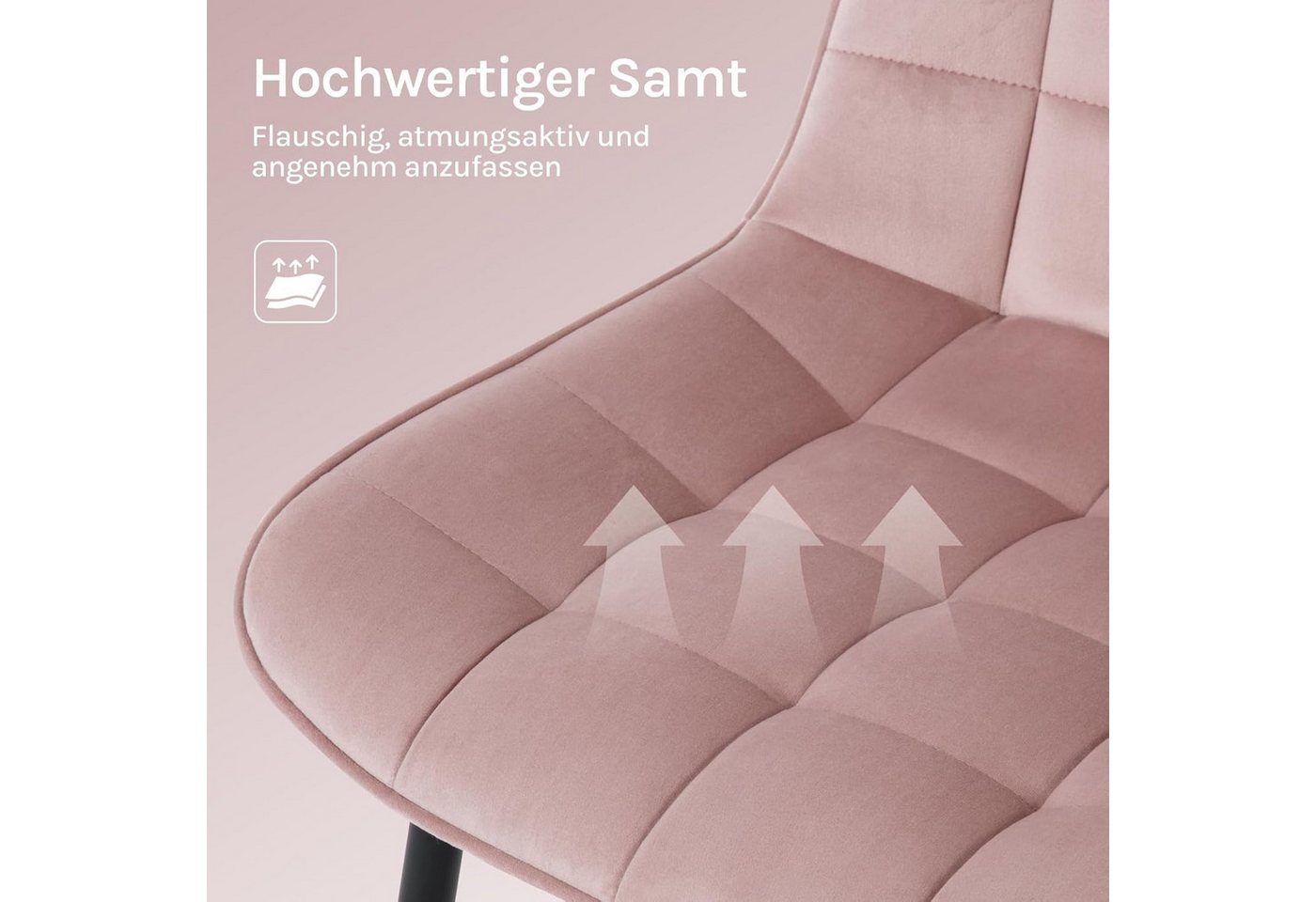 Woltu Esszimmerstuhl (2er-Set), Sessel mit Rückenlehne, Metallbeine – Bild 5 von 5