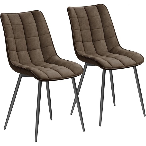 Woltu Esszimmerstuhl (2er-Set), Sessel mit Rückenlehne, Metallbeine