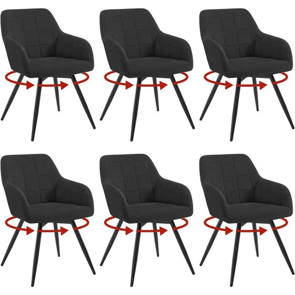 Woltu Esszimmerstuhl (6 St), gepolsterter ergonomischer, mit Metallbeinen
