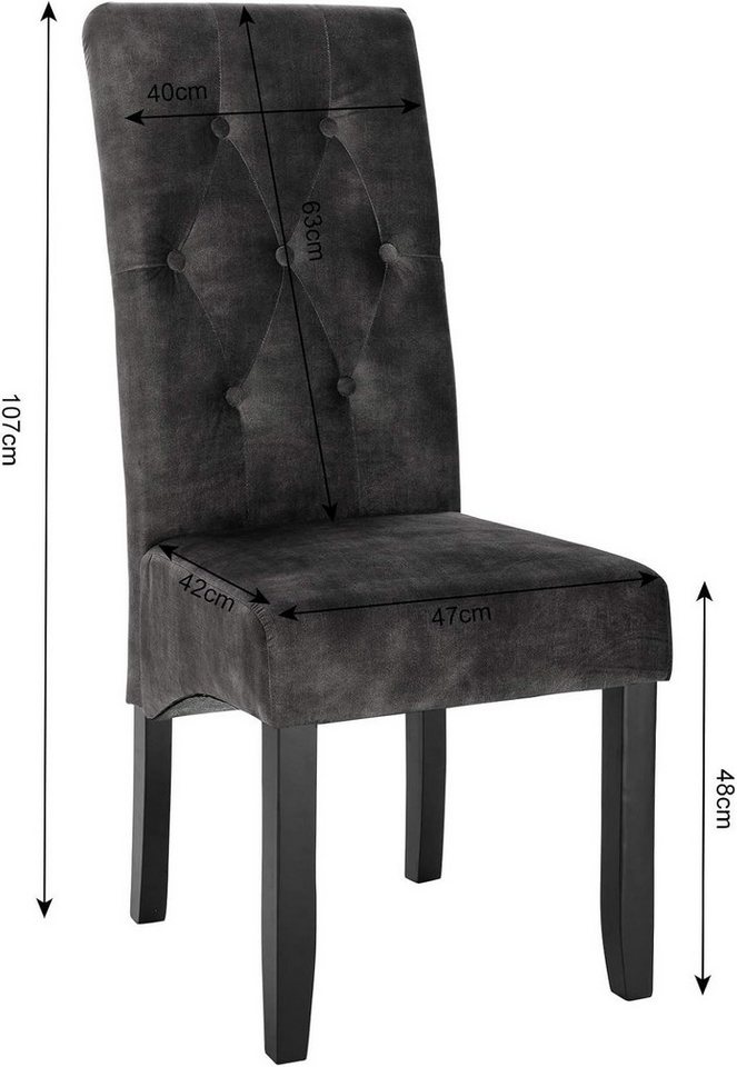 Woltu Esszimmerstuhl (Set, 2 St), Küchenstuhl Lehnstuhl, aus Massivholz – Bild 3 von 5