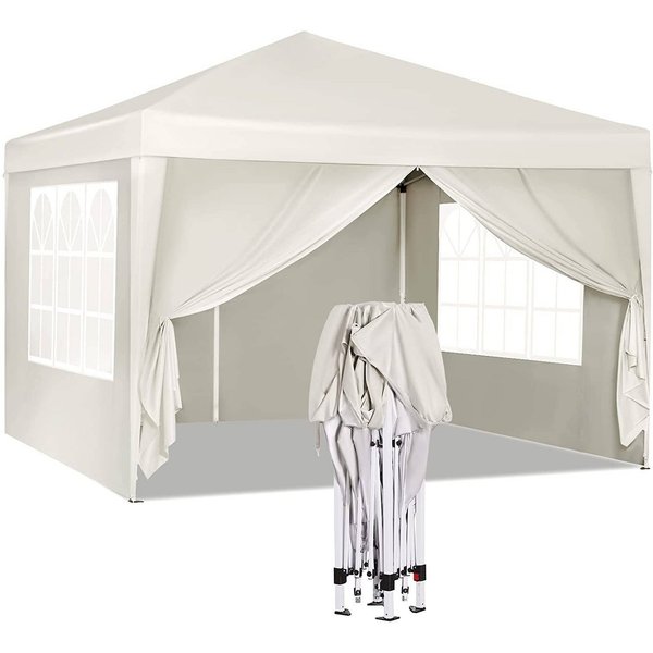 Woltu Faltpavillon, mit 4 Seitenteilen, aus Oxford Metallrahmen 3x3 m