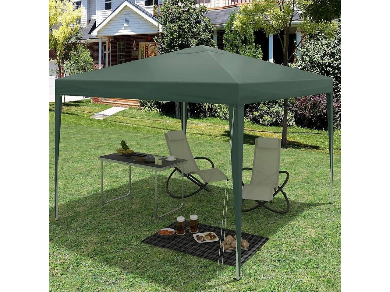 Woltu Faltpavillon, Pop-Up Pavillon aus Oxford Metallrahmen 3x3 m – Bild 2 von 5