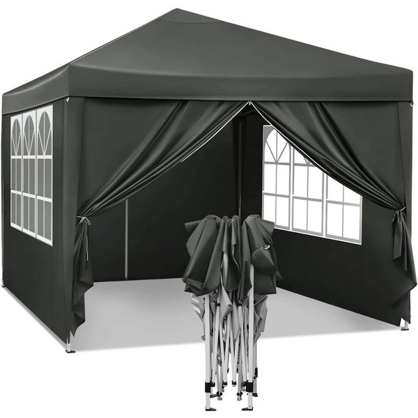 Woltu Faltpavillon, mit 4 Seitenteilen, aus Oxford Metallrahmen 3x3 m