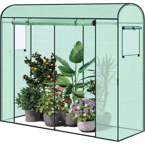 Woltu Foliengewächshaus, Winterfest, Folientunnel für Aufzucht Tomaten, mit Tür