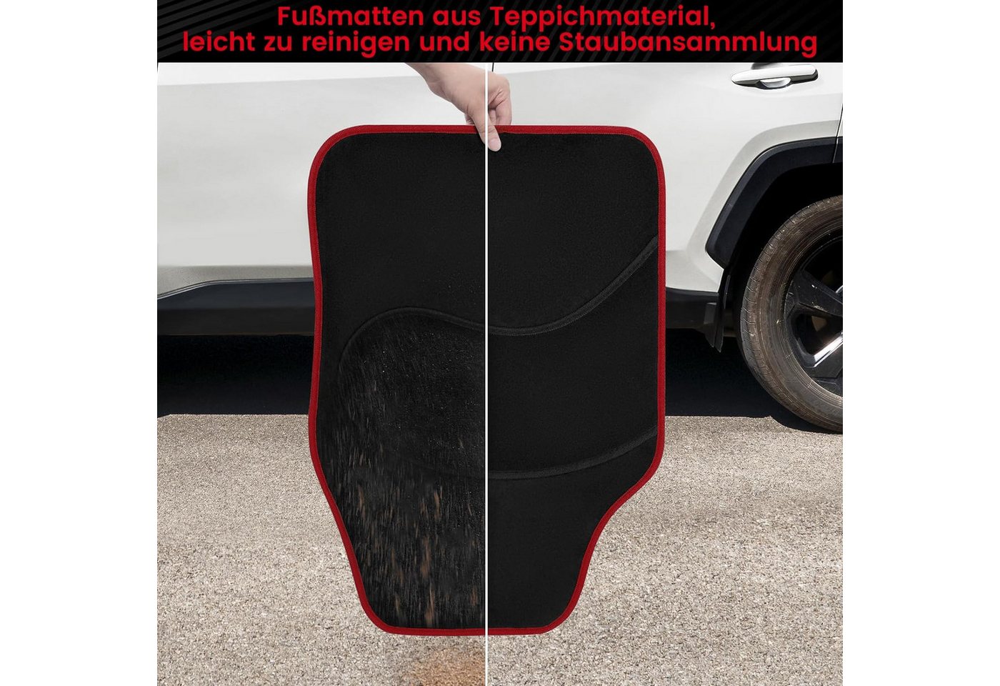 Woltu Fußmatte 7135, Höhe: 5 mm, universelle Autofußmatten-Set, gegen Wasser rutschfest – Bild 2 von 5