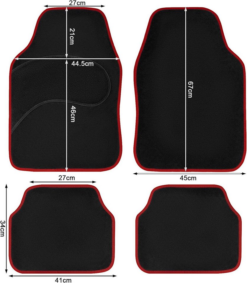 Woltu Fußmatte 7135, Höhe: 5 mm, universelle Autofußmatten-Set, gegen Wasser rutschfest – Bild 3 von 5