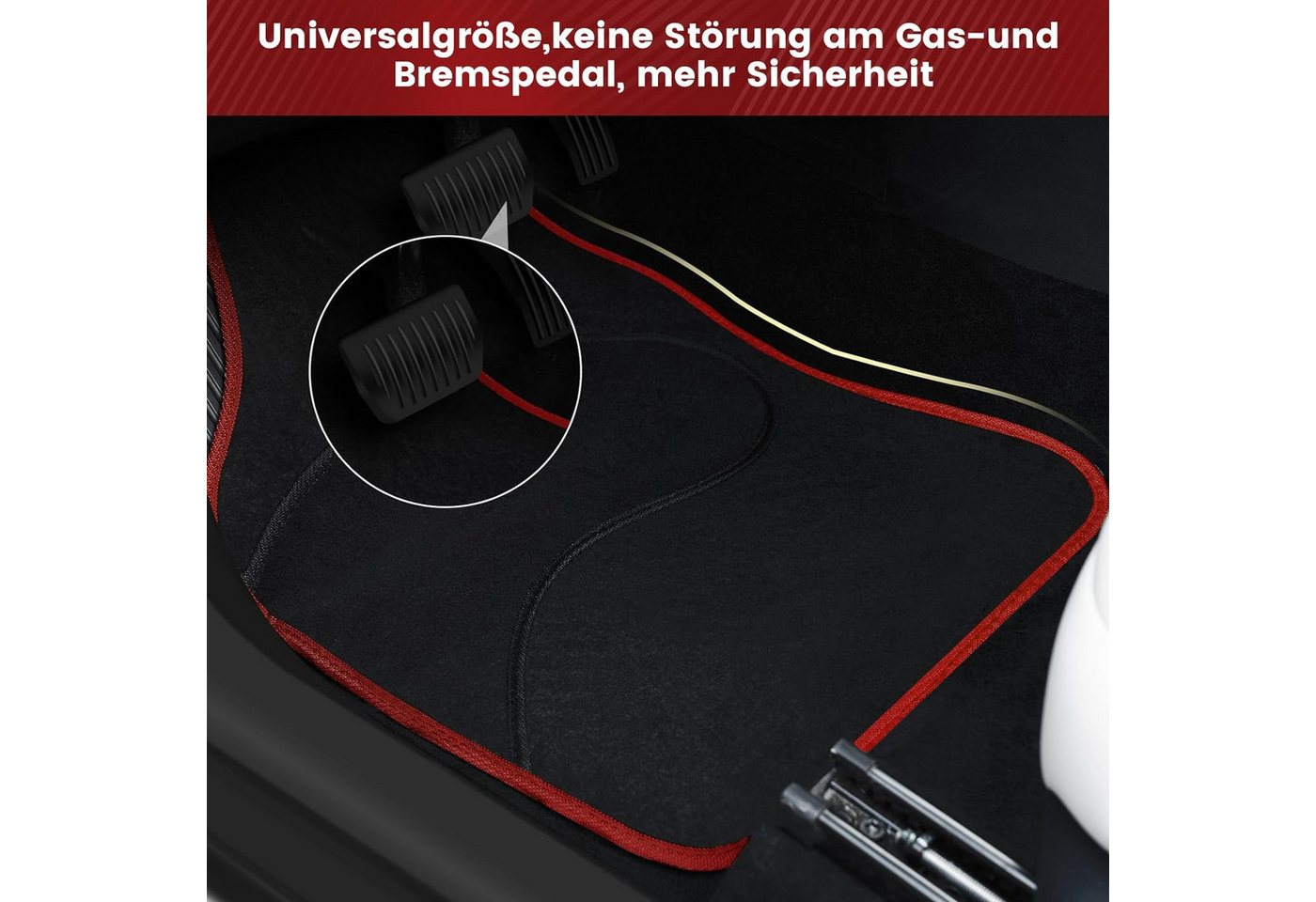 Woltu Fußmatte 7135, Höhe: 5 mm, universelle Autofußmatten-Set, gegen Wasser rutschfest – Bild 4 von 5