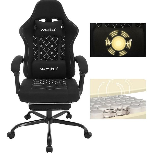 Woltu Gaming-Stuhl (1 St), mit Massagefunktion, ergonomisch, 150 kg, Netzstoff