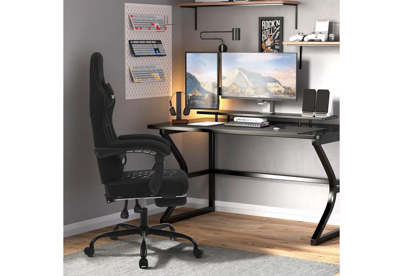 Woltu Gaming-Stuhl (1 St), mit Massagefunktion, ergonomisch, 150 kg, Netzstoff – Bild 2 von 5