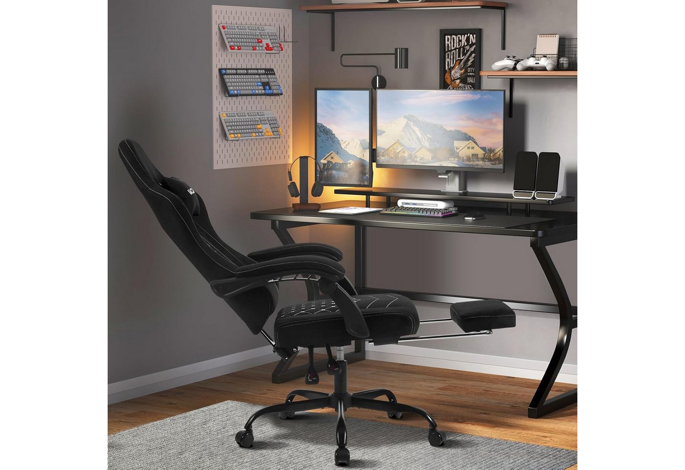 Woltu Gaming-Stuhl (1 St), mit Massagefunktion, ergonomisch, 150 kg, Tech-Stoff – Bild 2 von 5