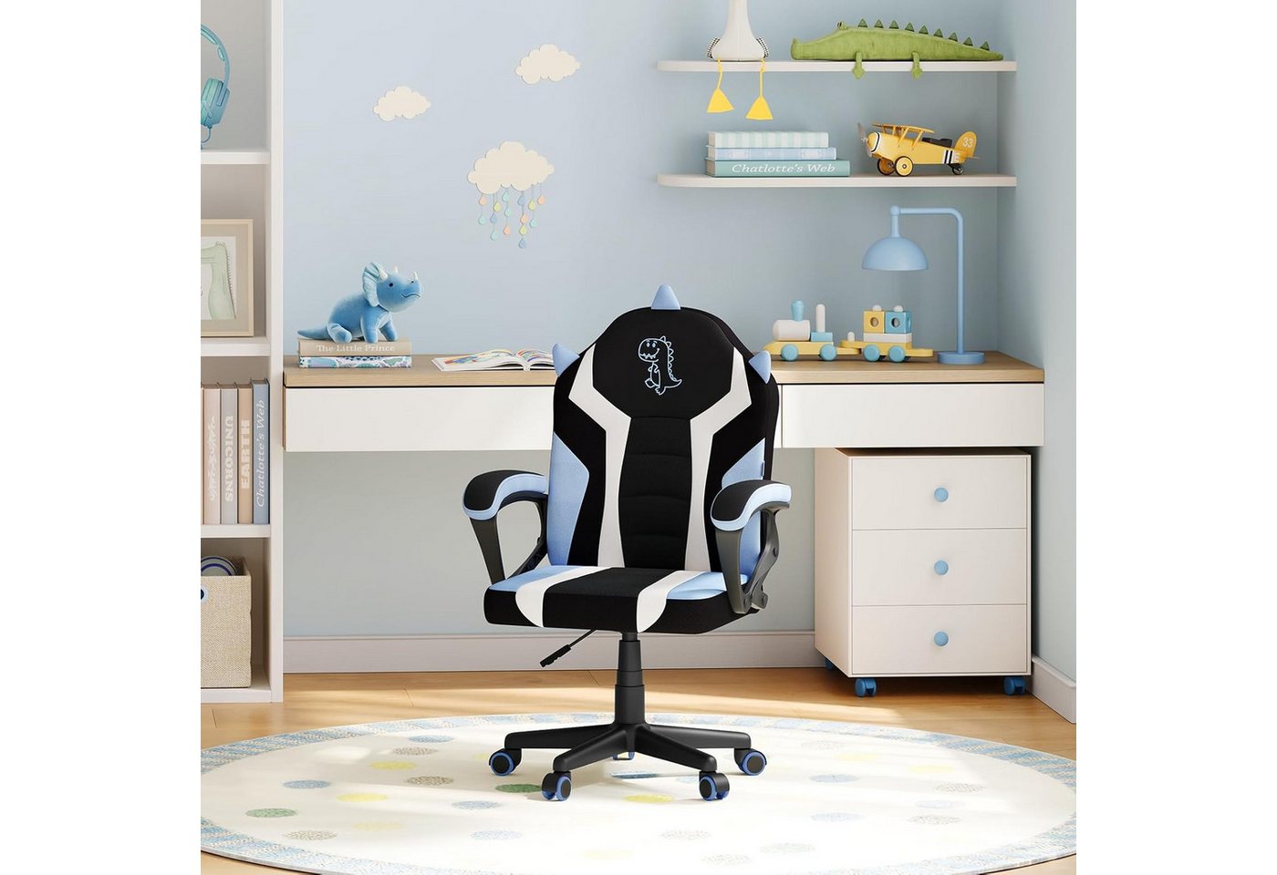 Woltu Gaming-Stuhl (1 St), Gaming Stuhl Kinder, mit doppelte radsätze, Ergonomisch – Bild 4 von 4