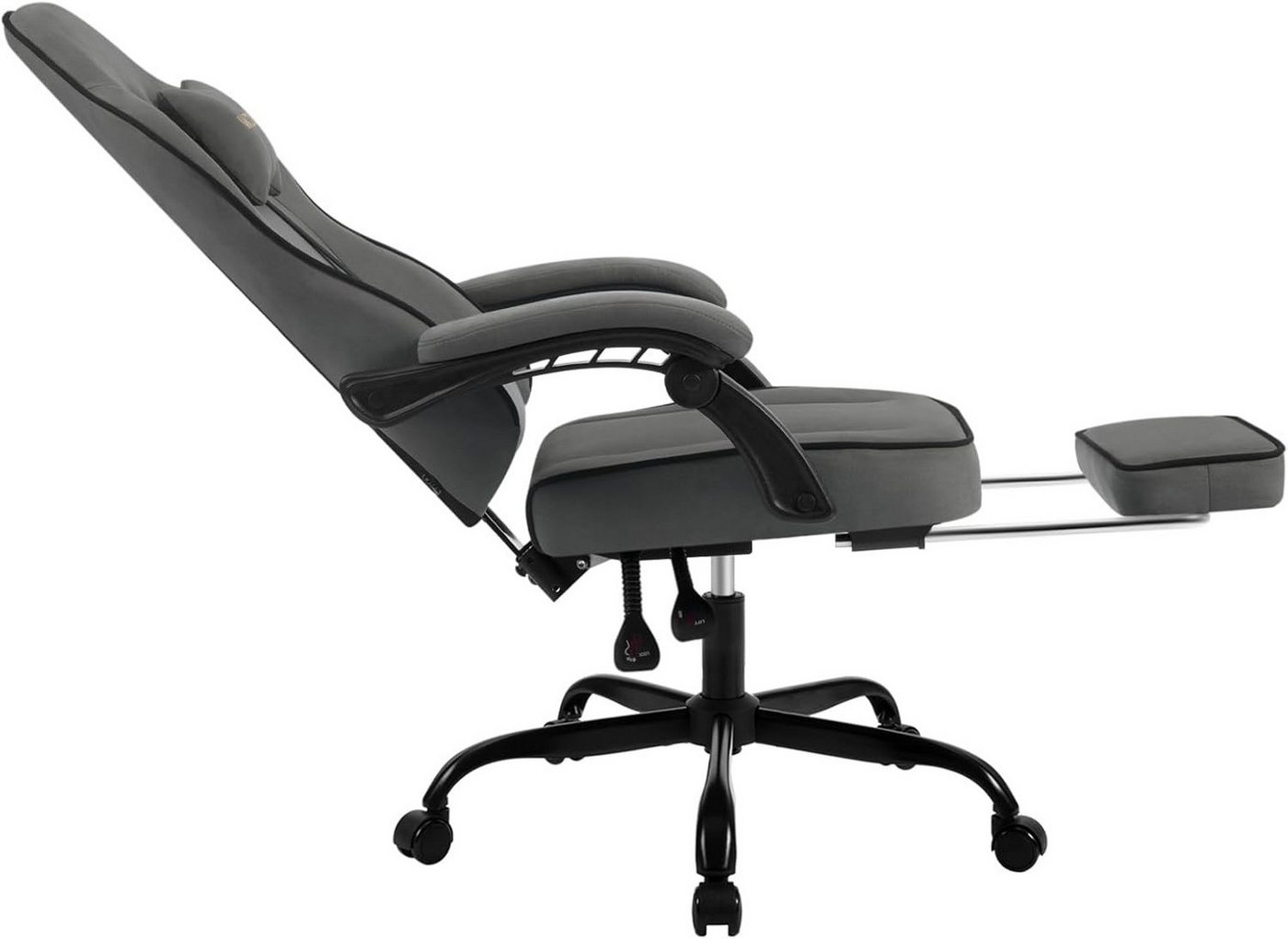 Woltu Gaming-Stuhl (1 St), mit Kopfkissen Lendenkissen Fußstütze ergonomisch, Tech-Stoff – Bild 5 von 5
