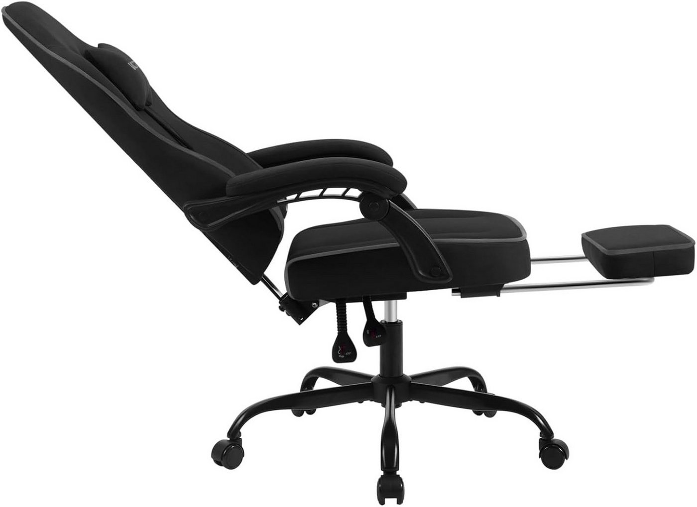 Woltu Gaming-Stuhl (1 St), mit Kopfkissen Lendenkissen Fußstütze ergonomisch, Tech-Stoff – Bild 5 von 5