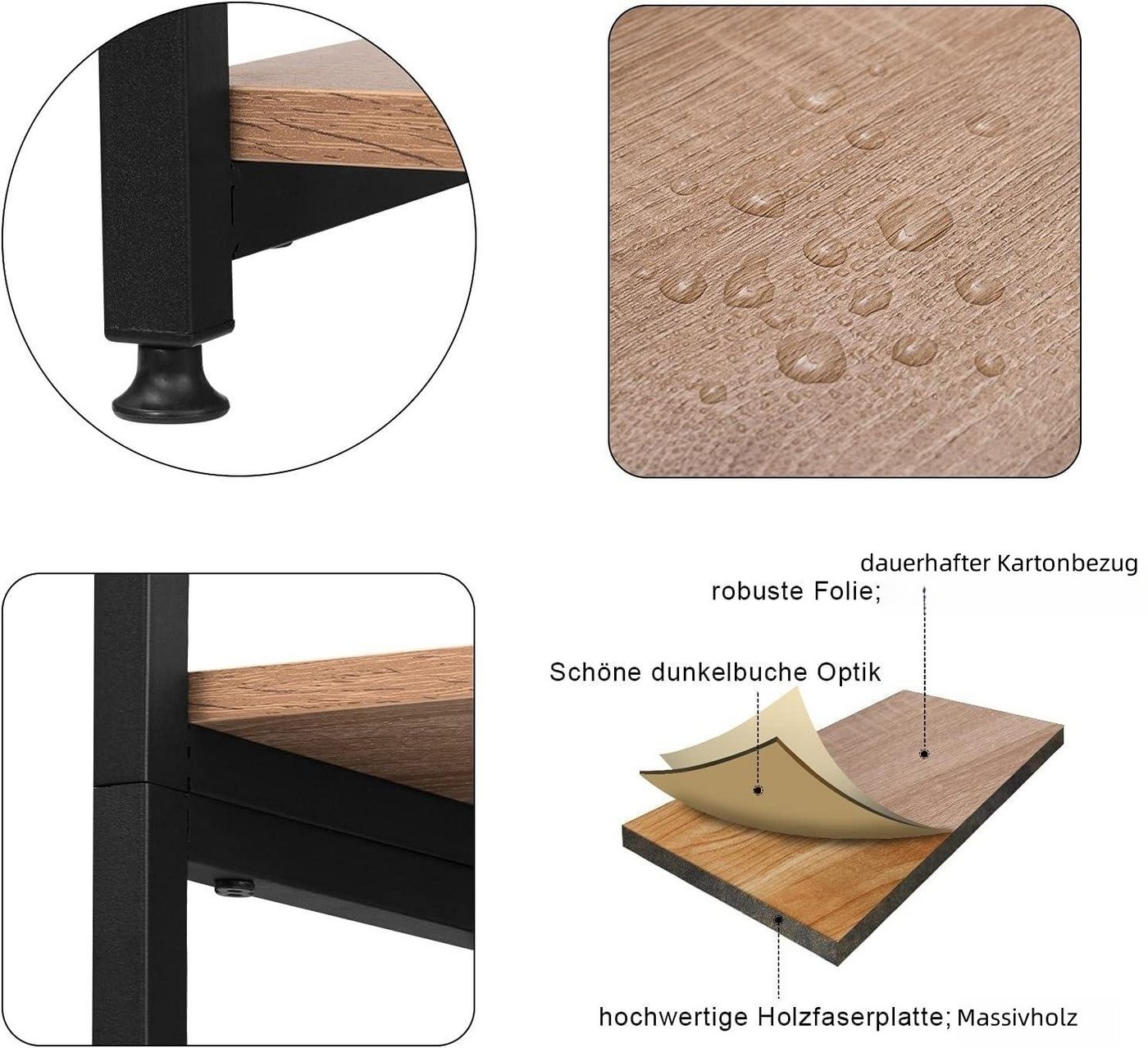 Woltu Garderobenständer, (1 St), Kleiderständer mit Ablage, aus Holz und Stahl – Bild 5 von 5