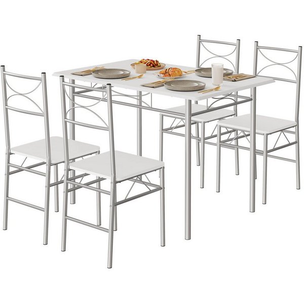Woltu Garten-Essgruppe, (1-tlg), Esszimmer, Essgruppe für 4 Personen, mit Metallgestell