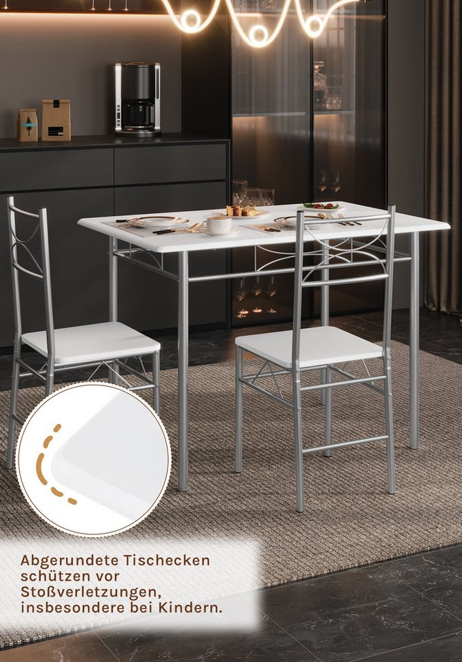 Woltu Garten-Essgruppe, (1-tlg), Esszimmer, Essgruppe für 4 Personen, mit Metallgestell – Bild 4 von 5