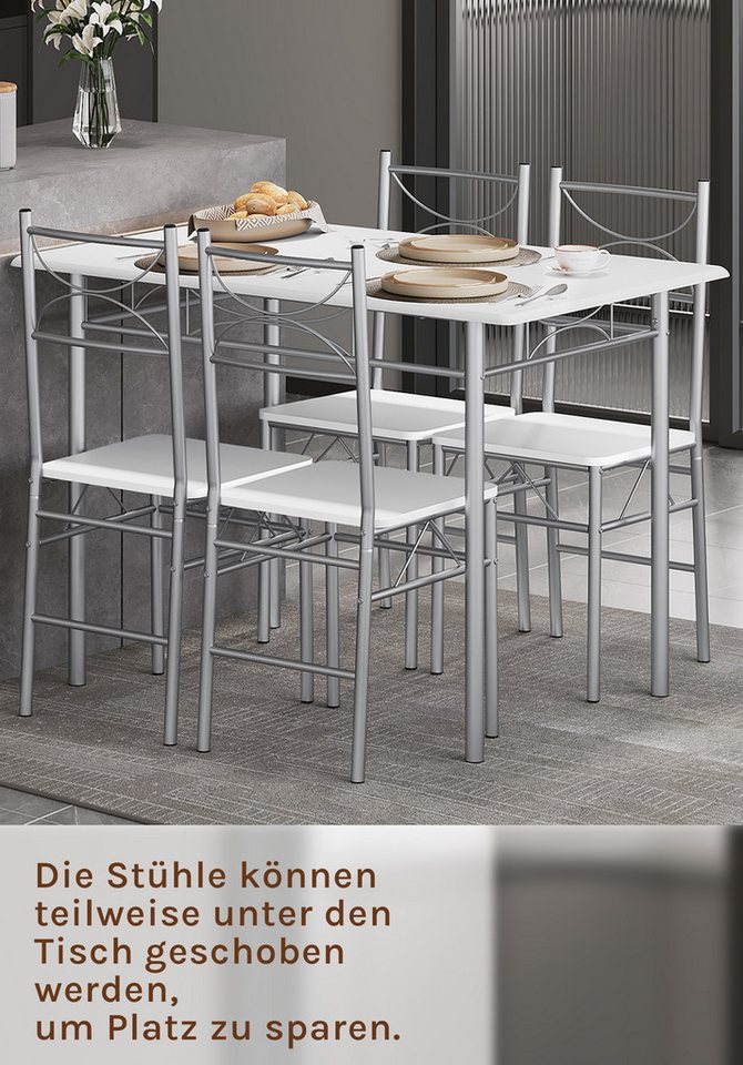 Woltu Garten-Essgruppe, (1-tlg), Esszimmer, Essgruppe für 4 Personen, mit Metallgestell – Bild 5 von 5