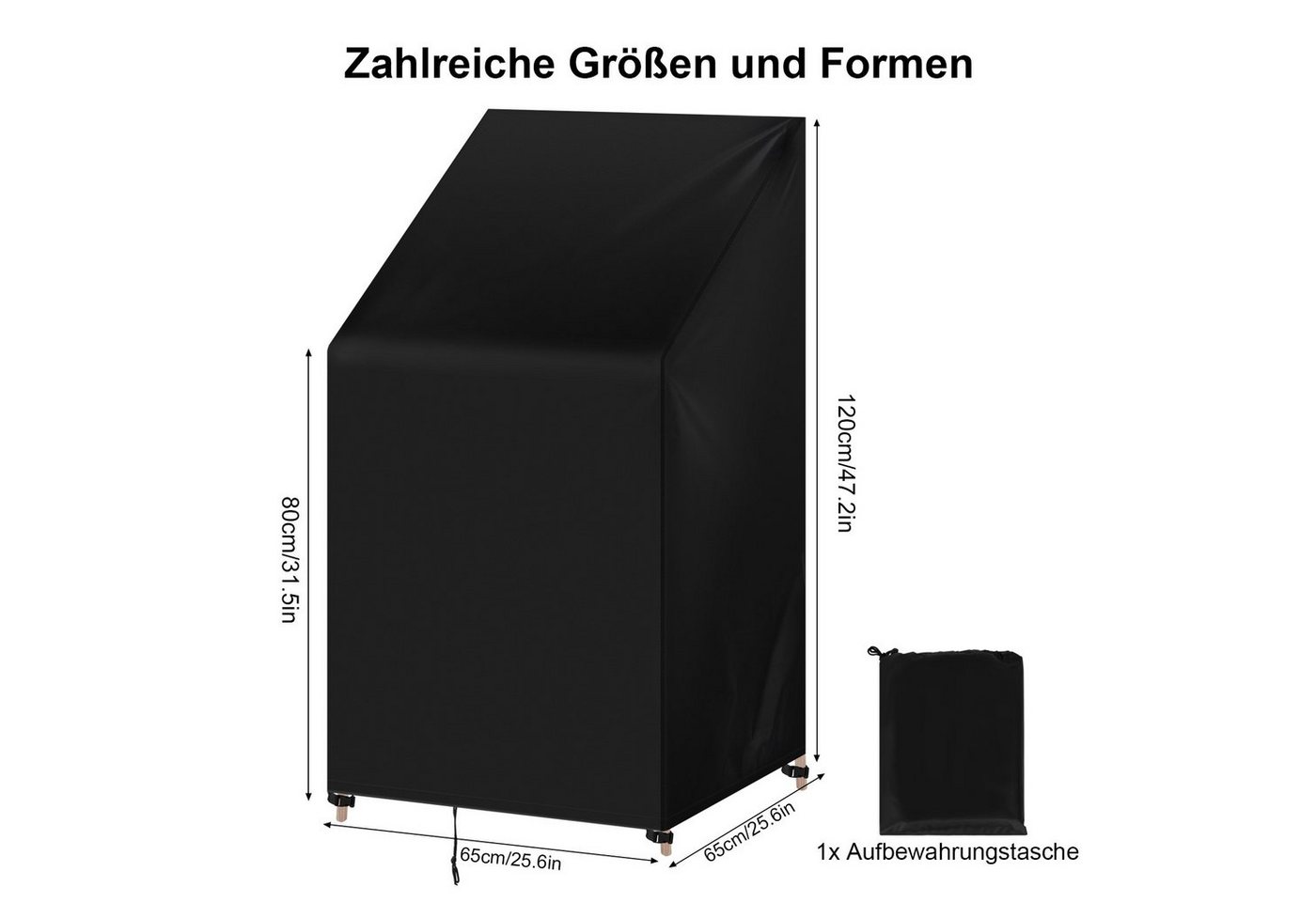 Woltu Gartenmöbel-Schutzhülle (1-St), mit Zugband 420D Oxford-Gewebe, Anti-UV – Bild 3 von 5