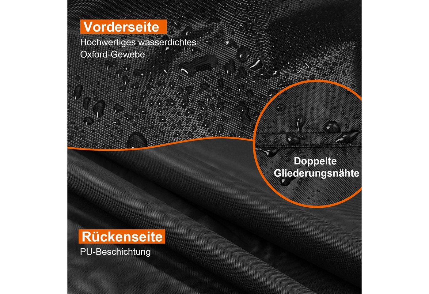 Woltu Gartenmöbel-Schutzhülle (1-St), mit Zugband 420D Oxford-Gewebe, Anti-UV – Bild 4 von 5