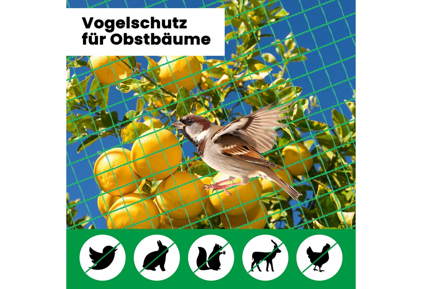 Woltu Gartenzaun, (1-St), Geflügelnetz, mobiler Zaun, 53 g/m² PE, Grün – Bild 5 von 5