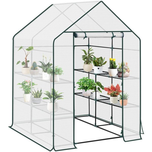 Woltu Gewächshaus, PE halbtransparent wasserdicht wetterfest 130 g/m²