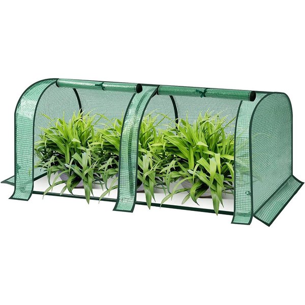 Woltu Gewächshaus, PE halbtransparent 130 g/m² 130x60x50 cm Grün