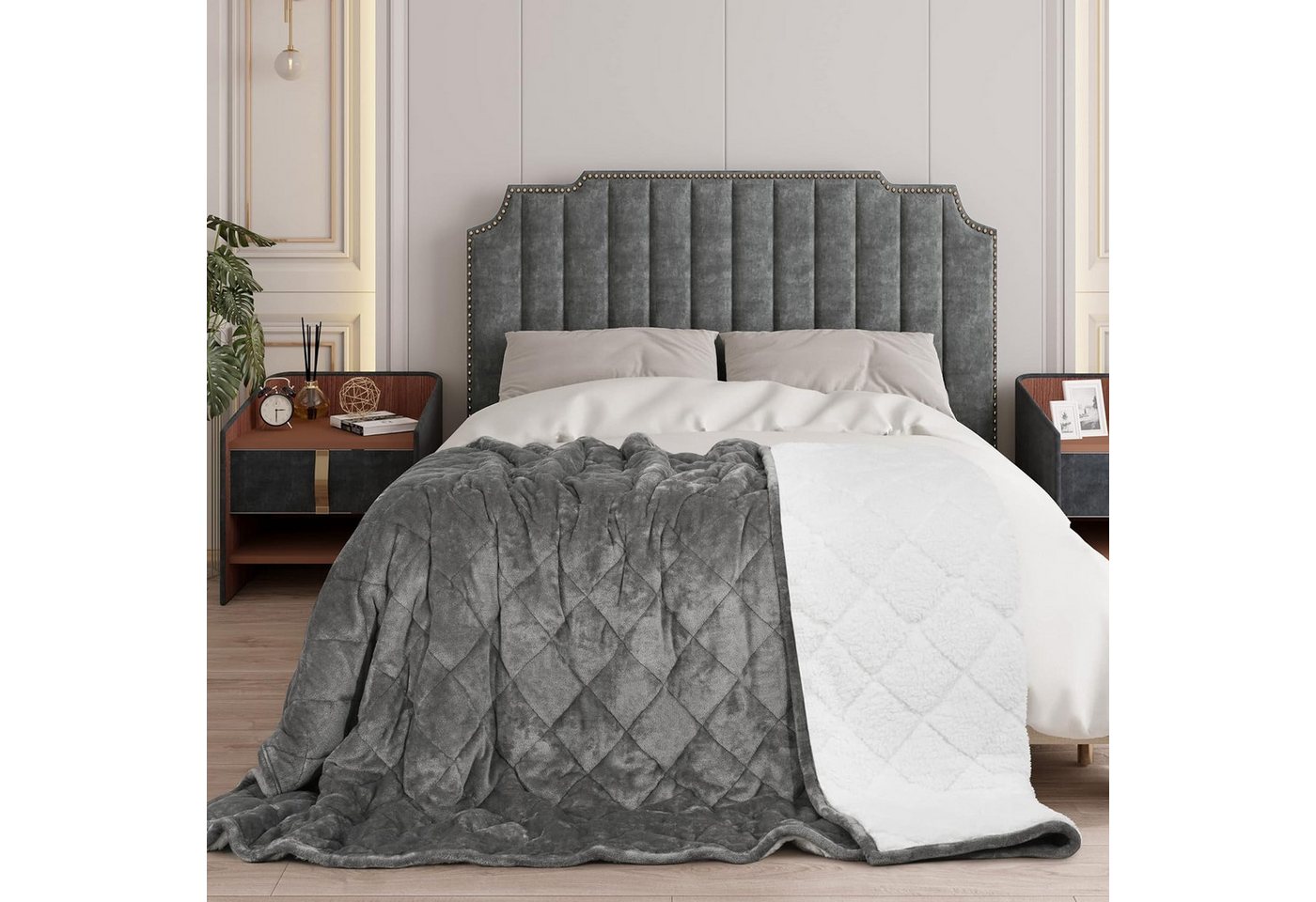Woltu Gewichtsdecke, Bezug: Flanell Sherpa, Therapiedecke, Schwere Decke aus Flanell Sherpa – Bild 3 von 5