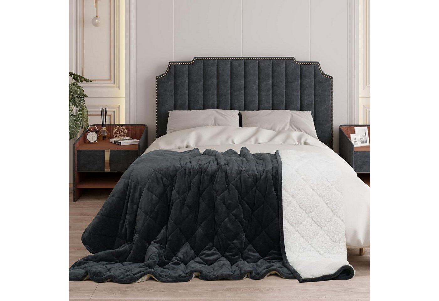 Woltu Gewichtsdecke, Bezug: Flanell Sherpa, Therapiedecke, Schwere Decke aus Flanell Sherpa – Bild 2 von 2