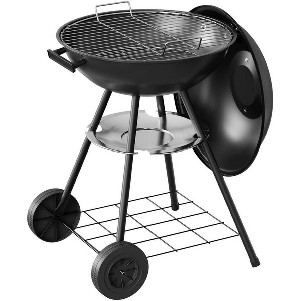 Woltu Holzkohlegrill, Holzkohle Barbecue Grill mit Räder für Garten Camping