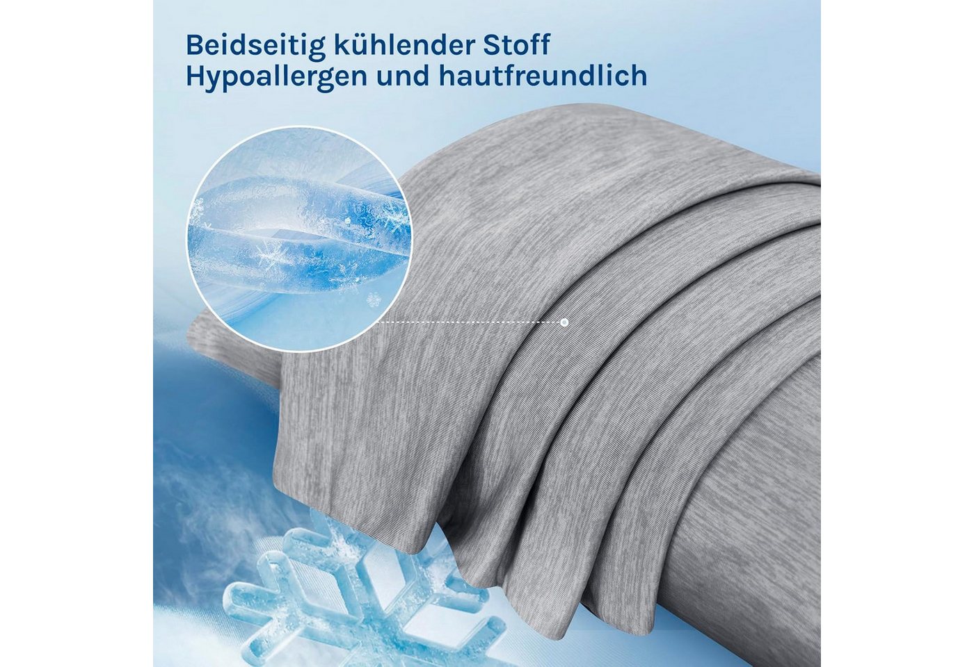 Woltu Kissenbezug, (2 Stück), Kühlende Kissenhülle, Weich, Atmungsaktiv, mit Q-Max>0.45 Arc-Chill – Bild 3 von 5