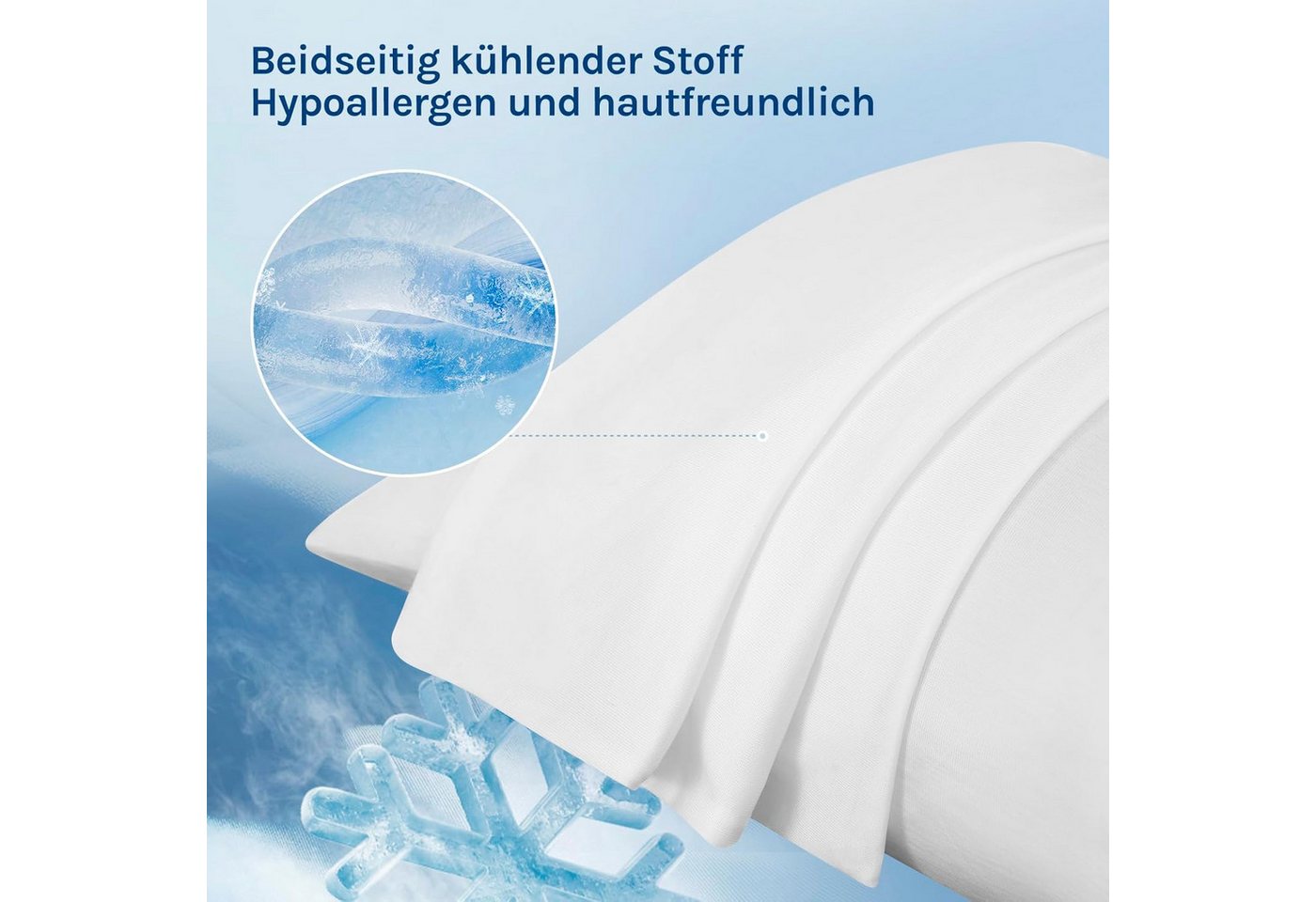 Woltu Kissenbezug, (2 Stück), Kühlende Kissenhülle, Weich, Atmungsaktiv, mit Q-Max>0.45 Arc-Chill – Bild 4 von 5