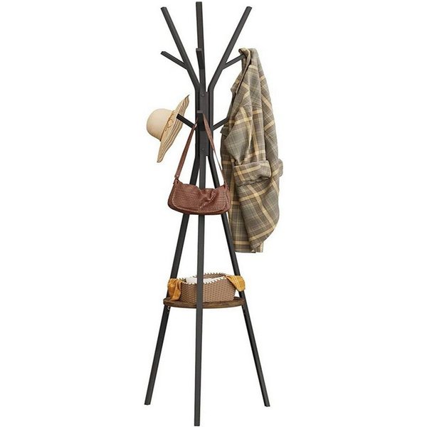 Woltu Kleiderständer, (1 St), mit 9 Haken und 1 Ablage, für Kleidung Hüte Taschen