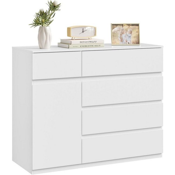 Woltu Kommode (1 St), 100 x 80 x 40 cm Moderner Schubladenschrank