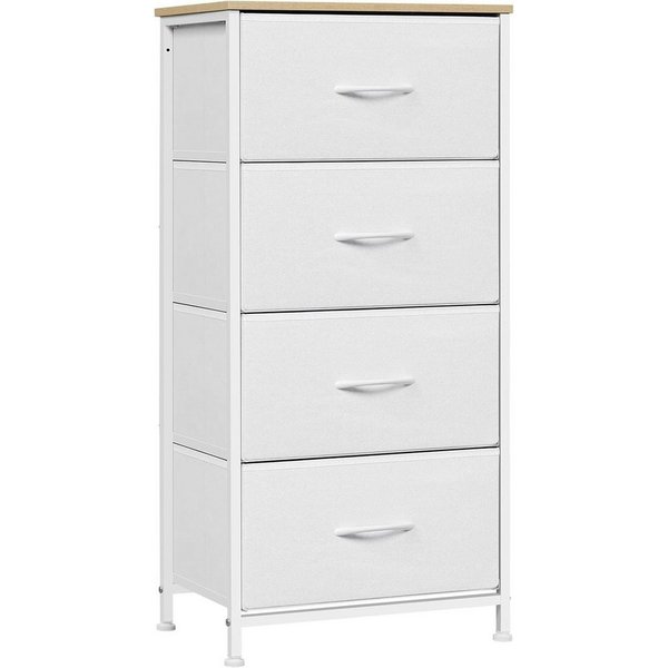 Woltu Kommode (1 St), schmal, mit 4 Schubladen aus Stoff, Sideboard