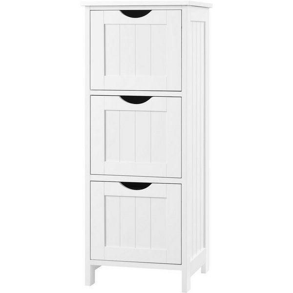 Woltu Kommode, Badezimmerschrank mit 3 Schubladen, Mehrzweckschrank 32x81x30 cm, Weiß